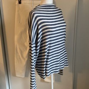 Lucky Brand  Women’s Cloud Soft Cable Mock Neck Long Sleeve Tunic Striped Top